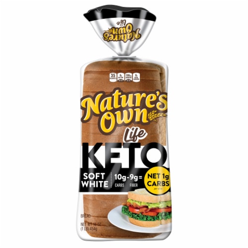 Nature's Own Life Keto Soft White Bread Net 1 Carb Sliced White Keto Bread Perspective: back