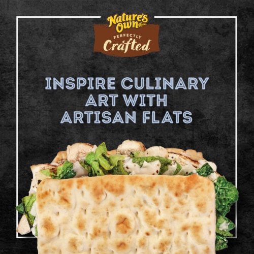 Nature's Own Perfectly Crafted Garlic Artisan Flats, Garlic Non-GMO Flatbread, 4 Count Perspective: back