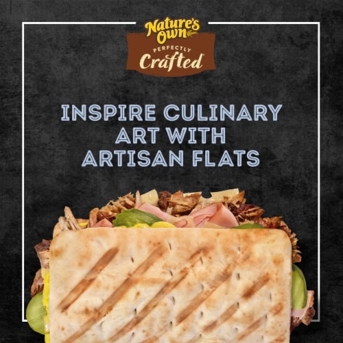 Nature's Own Perfectly Crafted White Artisan Flats, Non-GMO Flatbread, 4 Count Perspective: back