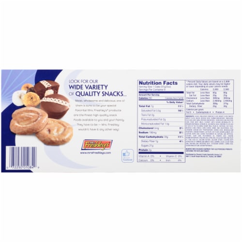 Mrs. Freshley's Raspberry Dreamies Creme-Filled Cakes Perspective: back