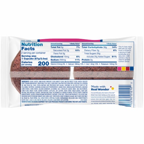 Wonder® Creme Filled Chocolate Cupcakes Perspective: back