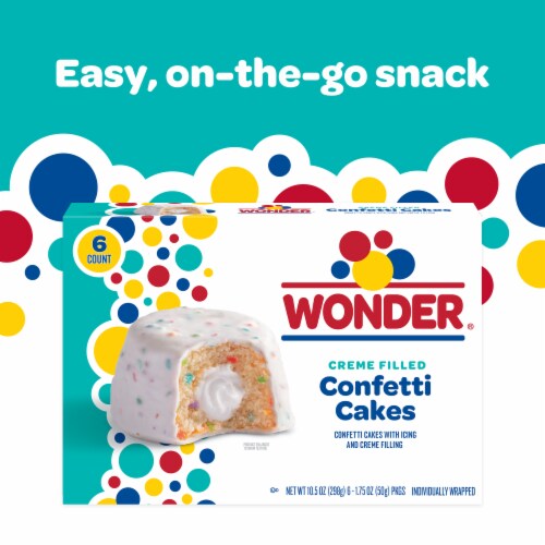 Wonder Crème Filled Confetti Cakes Perspective: back