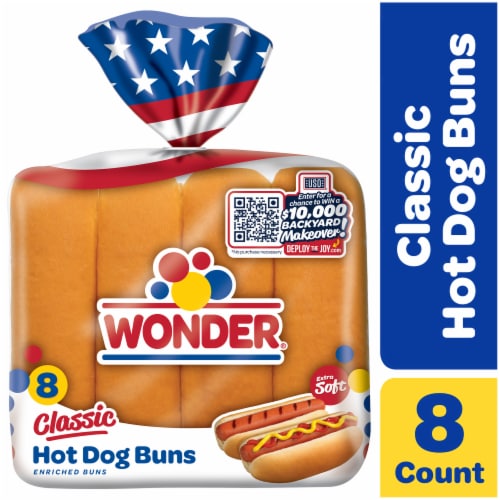 Wonder Bread Classic White Bread Hot Dog Buns Perspective: back