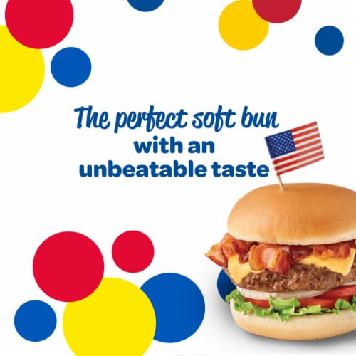 Wonder Bread Classic White Bread Hamburger Buns Perspective: back