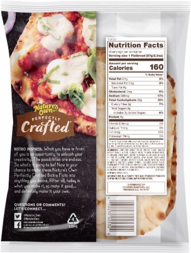 Natures Own® Perfectly Crafted® Bistro Flats™ Flatbreads Perspective: back