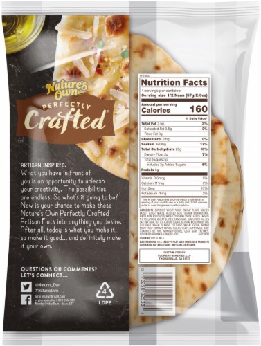 Natures Own® Perfectly Crafted® Artisan Flats™ Naan Bread Perspective: back
