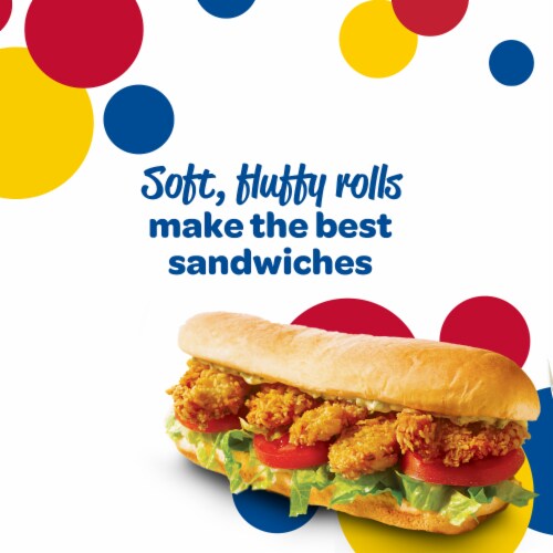 Wonder Bread Po' Boy Sub Rolls, White Bread Sandwich Rolls, 6 Count Perspective: back