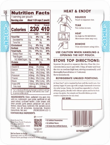 Near East® Heat and Eat Original Long Grain and Wild Rice Perspective: back