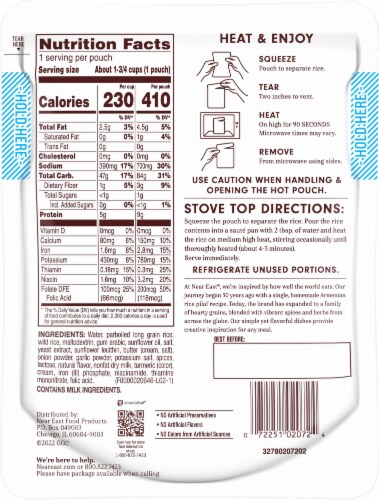 Near East® Heat and Eat Original Long Grain and Wild Rice Perspective: back