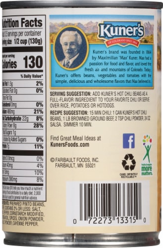 Kuner's Hot Chili Beans in Spicy Chili Sauce Perspective: back