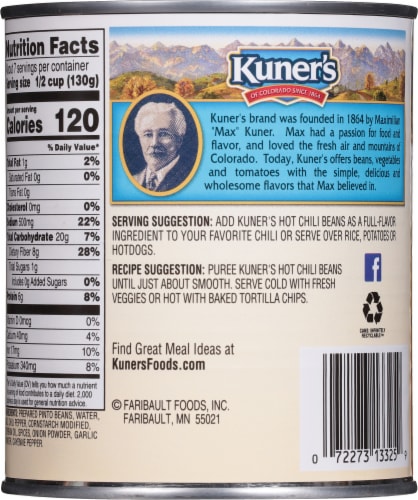 Kuner's® Hot Chili Beans in Chili Sauce Perspective: back