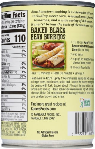 Kuner's® Southwest Black Beans with Mild Jalapeño & Lime Perspective: back