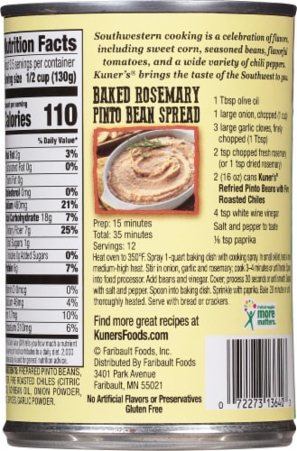 Kuner's® Southwest Fire Roasted Chiles Refried Pinto Beans Perspective: back