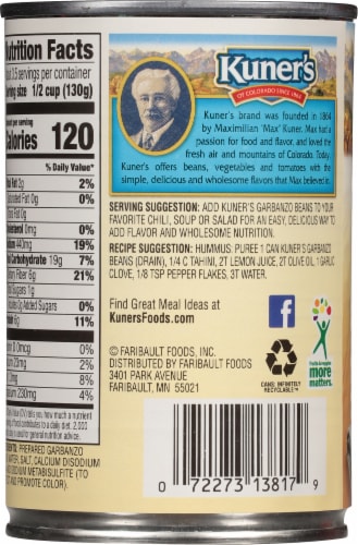 Kuner's® Garbanzo Beans Perspective: back