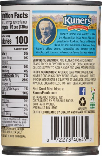 Kuner's Organic Red Kidney Beans Perspective: back