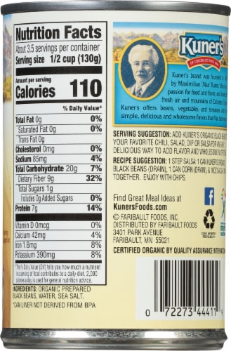 Kuner's Organic Black Beans Perspective: back