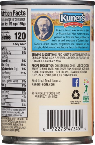 Kuner's® White Chili Beans in Chili Sauce Perspective: back