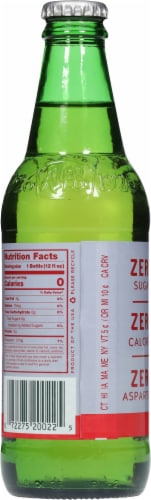 Ale-8-One Zero Sugar Soda bottle Perspective: back