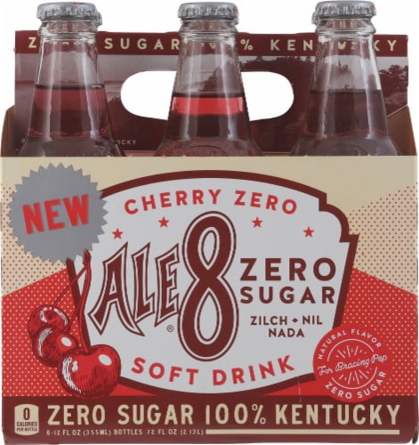 Ale-8-One® Zero Sugar Cherry Soda Bottles Perspective: back