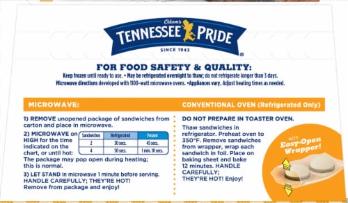Odom's Tennessee Pride Sausage Biscuits Perspective: back