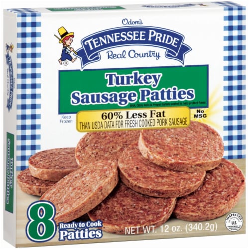 Odom's Tennessee Pride Turkey Sausage Patties Perspective: back