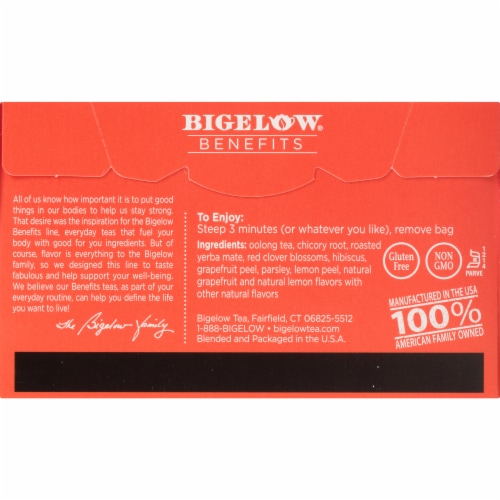 Bigelow Benefits Lean and Fit Citrus & Oolong Tea Bags Perspective: back