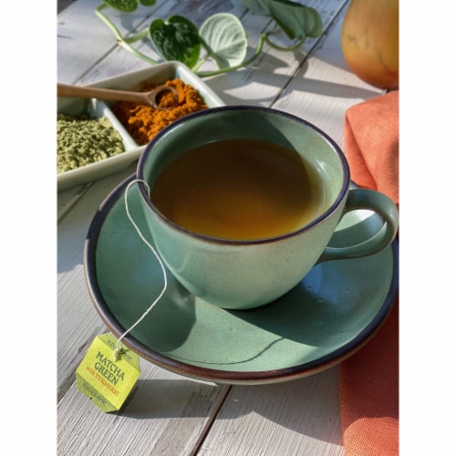 Bigelow Macha Green Tea Bags with Turmeric Perspective: back