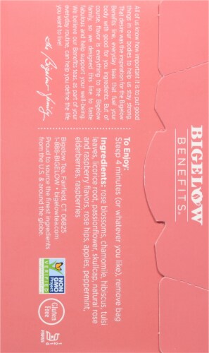 Bigelow Benefits® Rose & Mint Herbal Tea Bags Perspective: back