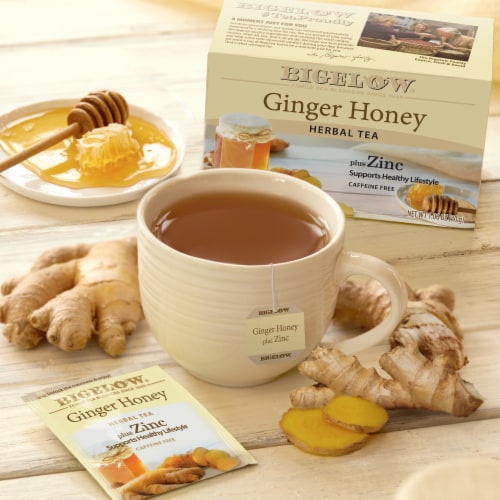 Bigelow® Ginger Honey Caffeine Free Plus Zinc Herbal Tea Bags Perspective: back