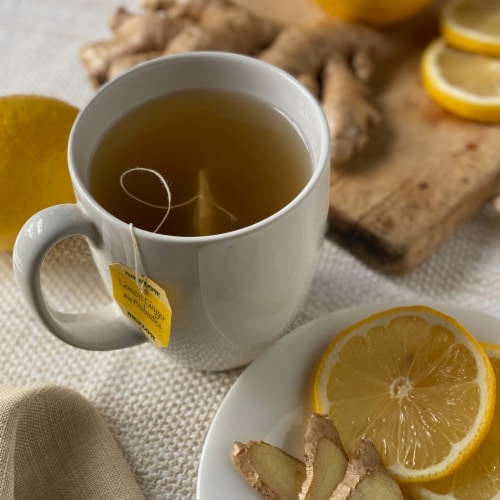 Bigelow® Lemon Ginger Plus Probiotics Herbal Tea Perspective: back
