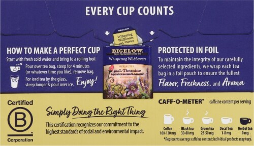 Bigelow® Whispering Wildflowers™ Herbal Tea Perspective: back