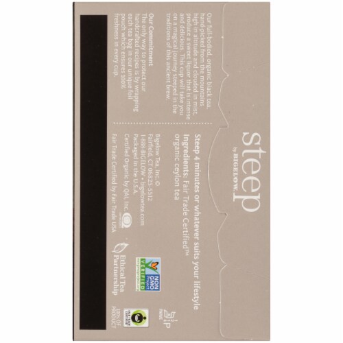 Bigelow Steep Organic English Breakfast Black Tea Perspective: back