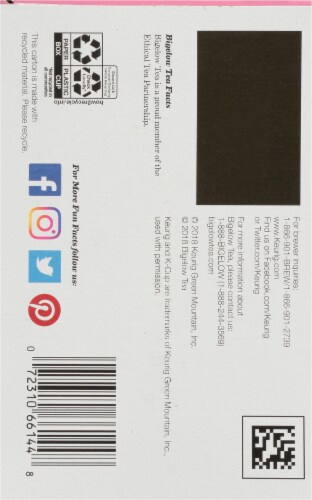 Bigelow English Breakfast Black Tea Pods Perspective: back