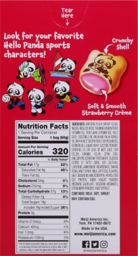 Meiji® Hello Panda Straberry Creme Filled Cookie Perspective: back