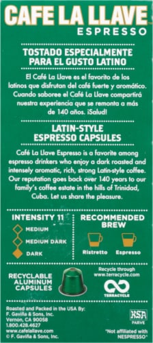 Cafe La Llave® Espresso Aluminum Capsules Perspective: back
