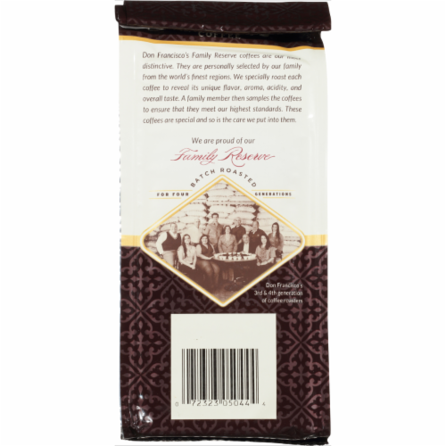 Don Francisco's Coffee Family Reserve Vanilla Nut Ground Coffee Perspective: back