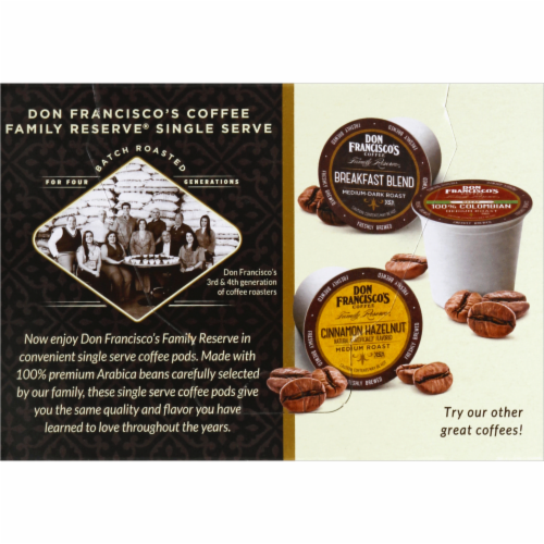 Don Francisco's® Coffee Family Reserve® Hawaiian Hazelnut Flavor Medium Roast Coffee Pods Perspective: back