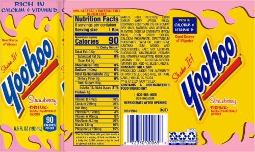 Yoo-hoo® Strawberry Drink Boxes Perspective: back