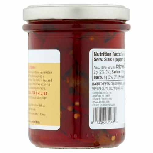 DeLallo® Whole Calabrian Chili Peppers Perspective: back