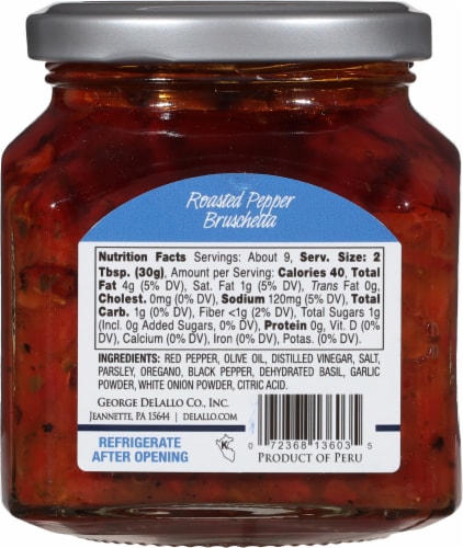 Delallo Roasted Pepper Bruschetta Perspective: back