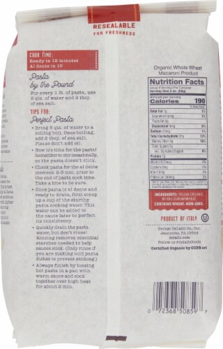 DeLallo® Organic Whole Wheat Farfalle Pasta Perspective: back