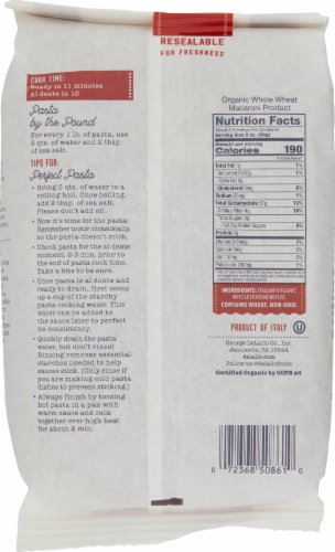 DeLallo® Organic Whole Wheat Fusilli No 27 Perspective: back