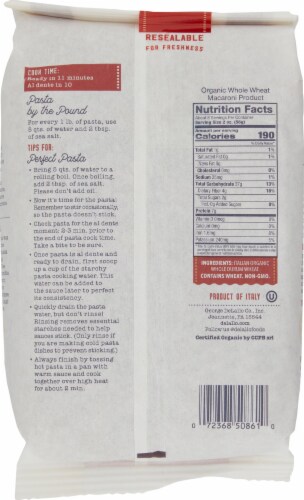 DeLallo® Organic Whole Wheat Fusilli No 27 Perspective: back