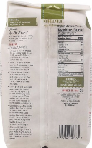 DeLallo Organic Penne Rigate Pasta Perspective: back