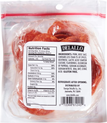 DeLallo® Sliced Pepperoni Perspective: back