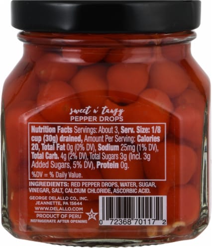 DeLallo® Sweet N' Tangy Pepper Drops Perspective: back