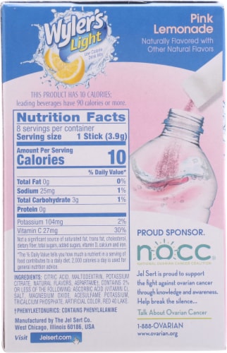 Wyler's® Light Pink Lemonade Singles to Go! Perspective: back