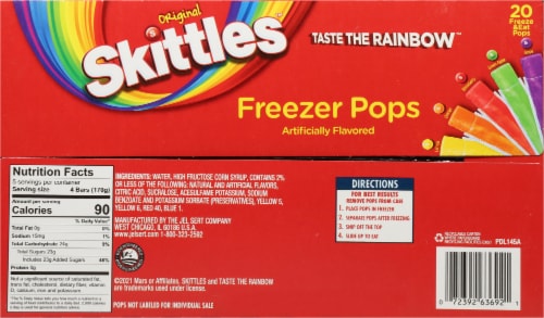 Skittles™ Assorted Original Freezer Pops Perspective: back