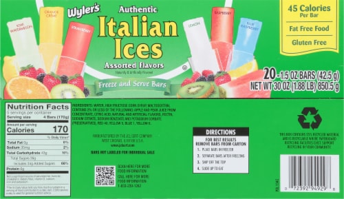 Wyler's® Authentic Italian Ice Freezer Bars Perspective: back