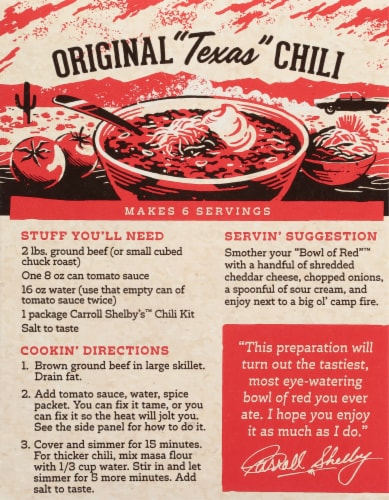 Carroll Shelby's Texas Chili 3.65 oz Perspective: back